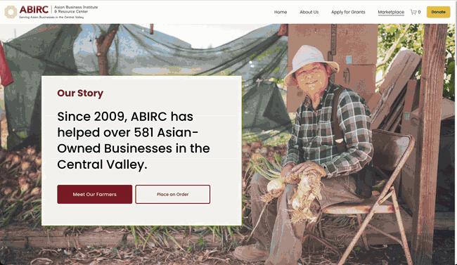 Transition from a shop-first marketplace to a story-first experience on the ABIRC Marketplace.